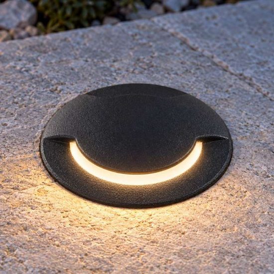 Ideal lux way segnapasso da esterno pavimento a luce tripla gu10 9cm rotondo nero