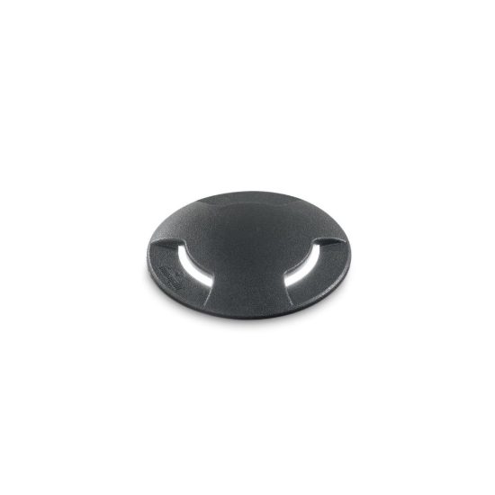 Ideal lux way segnapasso da esterno pavimento a luce tripla gu10 9cm rotondo nero