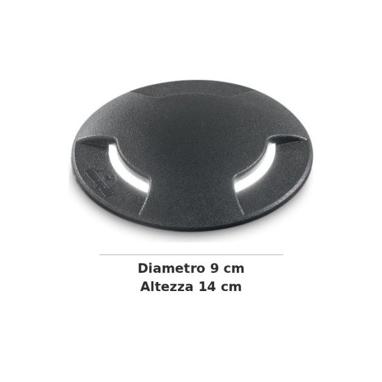 Ideal lux way segnapasso da esterno pavimento a luce tripla gu10 9cm rotondo nero