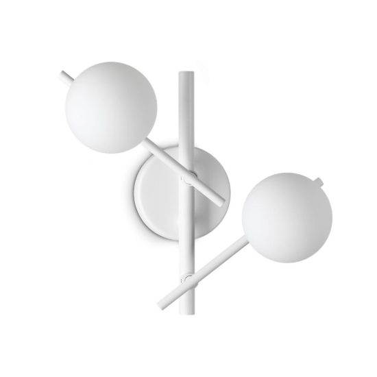 Ideal lux atlas applique con 2 sfere in vetro g9 led 3w 30cm per soggiorno moderna bianca