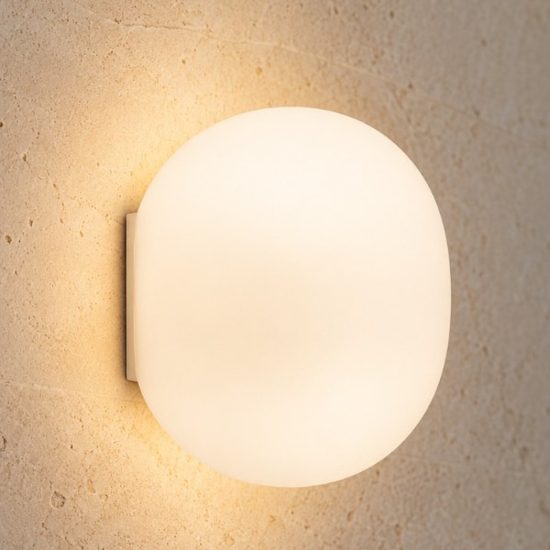 Ideal lux cotton applique in vetro soffiato g9 led 3w 15cm per soggiorno moderna bianca