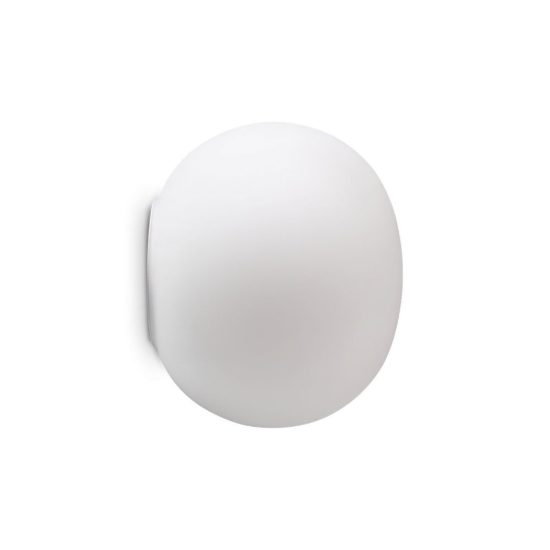 Ideal lux cotton applique in vetro soffiato e14 20cm per soggiorno moderna bianca