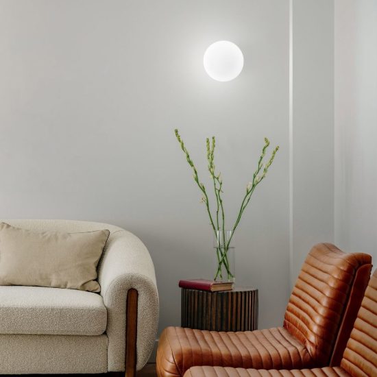 Ideal lux cotton applique in vetro soffiato e14 20cm per soggiorno moderna bianca