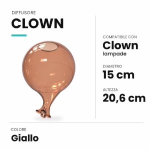 Ideal lux clown diffusore in vetro giallo