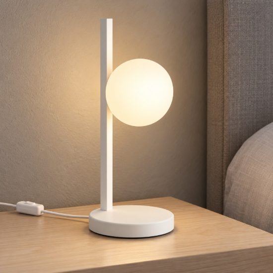 Ideal lux binomio abat-jour da comodino g9 led 3w 37,5cm per camera da letto moderna bianca
