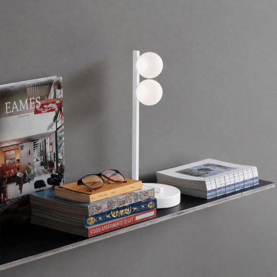 Ideal lux binomio abat-jour da comodino g9 led 3w 37,5cm per camera da letto moderna bianca