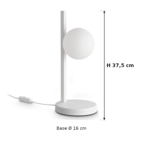 Ideal lux binomio abat-jour da comodino g9 led 3w 37,5cm per camera da letto moderna bianca