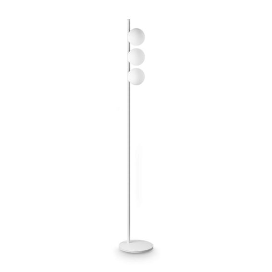 Ideal lux binomio piantana con 3 sfere g9 led 3w 160,9cm per soggiorno moderna bianca