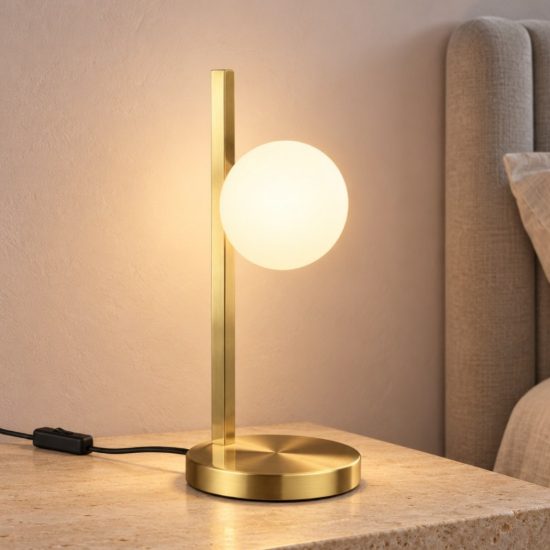 Ideal lux binomio abat-jour da comodino g9 led 3w 37,5cm per camera da letto contemporanea ottone