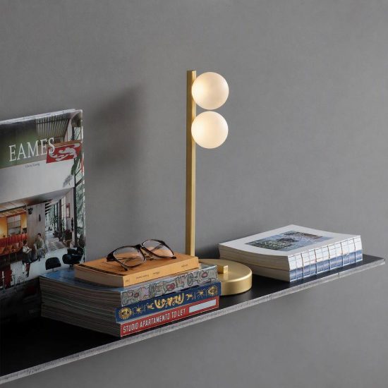 Ideal lux binomio abat-jour da comodino g9 led 3w 37,5cm per camera da letto contemporanea ottone
