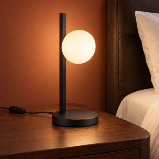 Ideal lux binomio abat-jour da comodino g9 led 3w 37,5cm per camera da letto moderna nera