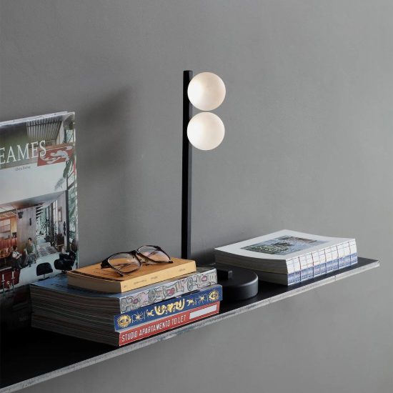 Ideal lux binomio abat-jour da comodino g9 led 3w 37,5cm per camera da letto moderna nera