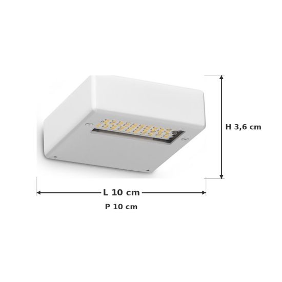 Ideal lux tab applique quadrata led 24w 3000k 10 cm moderna bianca