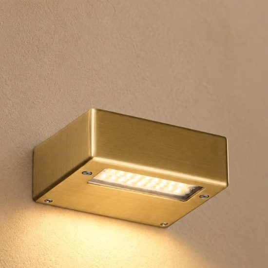 Ideal lux tab applique quadrata led 24w 3000k 10 cm moderna ottone
