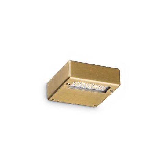 Ideal lux tab applique quadrata led 24w 3000k 10 cm moderna ottone
