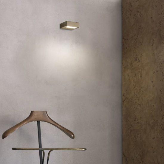 Ideal lux tab applique quadrata led 24w 3000k 10 cm moderna ottone