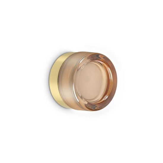 Ideal lux lolly applique in vetro gx53 led 9w 10,5cm per soggiorno contemporanea ambra ip44