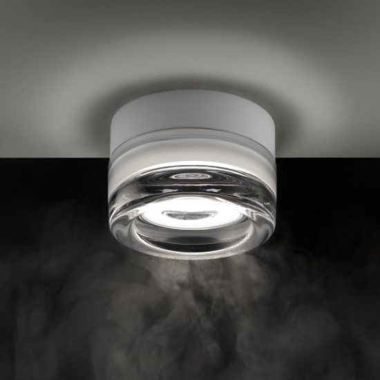 Ideal lux lolly applique in vetro gx53 led 9w 10,5cm per soggiorno contemporanea ambra ip44