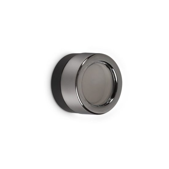 Ideal lux lolly applique in vetro gx53 led 9w 10,5cm per soggiorno contemporanea grigia ip44
