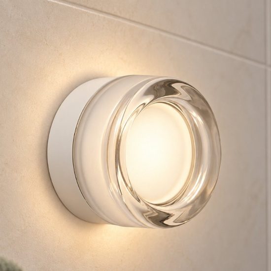 Ideal lux lolly applique in vetro gx53 led 9w 10,5cm per soggiorno contemporanea trasparente ip44