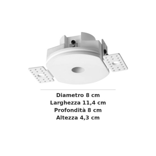 Ideal lux beyond cornice in gesso a scomparsa per faretti da incasso 7w bianca