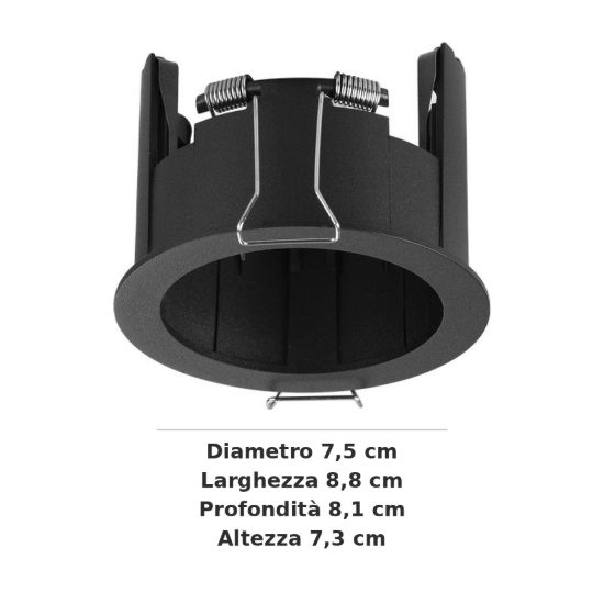 Ideal lux beyond cornice singola con bordo per faretti da incasso 10w nera