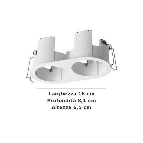 Ideal lux beyond cornice doppia con bordo per faretti da incasso 10w bianca