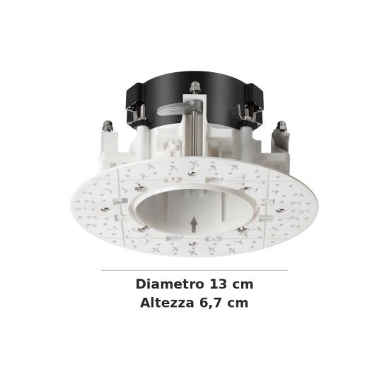 Ideal lux beyond cornice tonda senza bordo per faretti da incasso 10w bianca