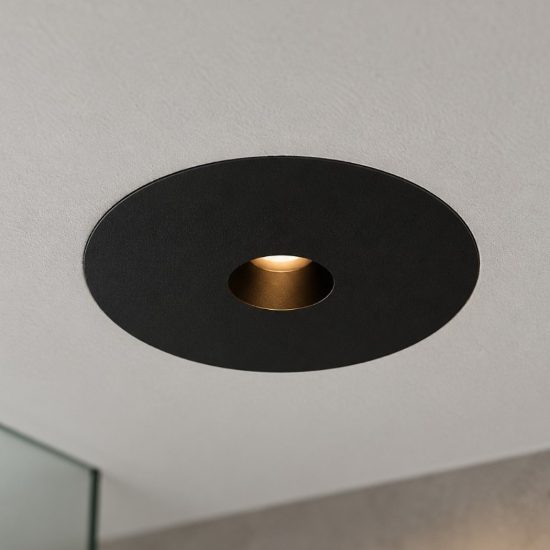 Ideal lux infinity faretto da incasso per cartongesso senza bordo 7w 3000k foro 6cm rotondo nero