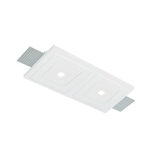 Ideal lux zephyr faretto da incasso per cartongesso 24w 3000k foro 14,1x24,1cm rettangolare bianco