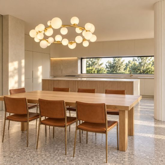 Ideal lux perlage lampadario ad anello 25 luci per sala da pranzo sfere in vetro bianco
