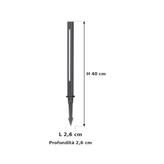 Ideal lux jedi paletto da esterno giardino led 7w 3000k 40cm lineare moderno antracite