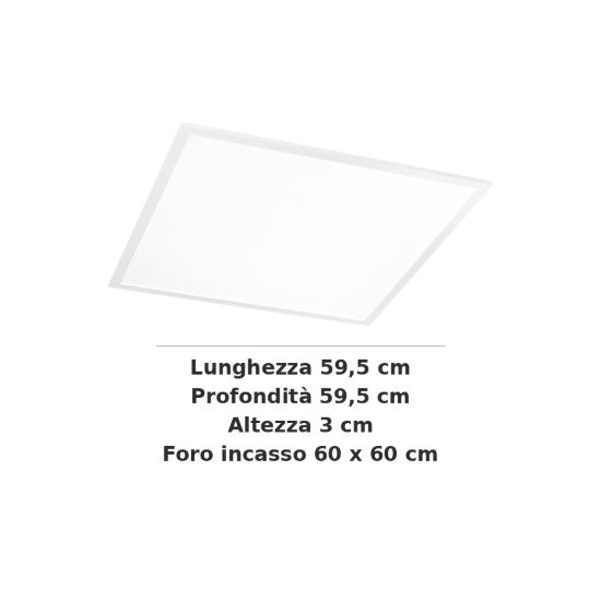 Ideal lux led panel pannello da incasso led 31w 4000k 60x60cm quadrato bianco