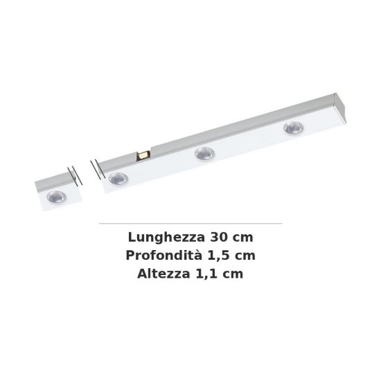 Ideal lux stick modulo lineare a fascio stretto per binario magnetico 48v led 6w 3000k bianco
