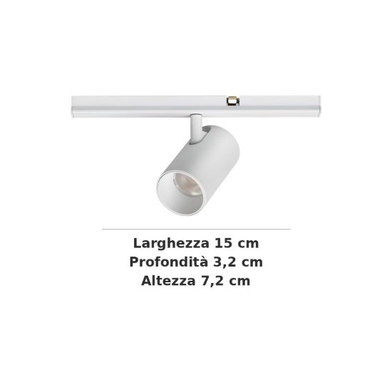 Ideal lux stick faretto per binario magnetico 48v orientabile led 5w 3000k bianco