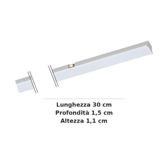 Ideal lux stick modulo lineare a fascio largo per binario magnetico 48v led 6w 3000k bianco