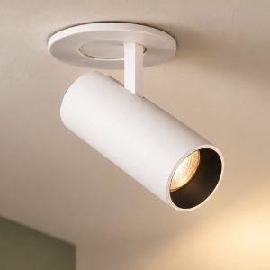 Ideal lux nova faretto da incasso per cartongesso orientabile led 6w 3000k foro 5,5cm rotondo bianco