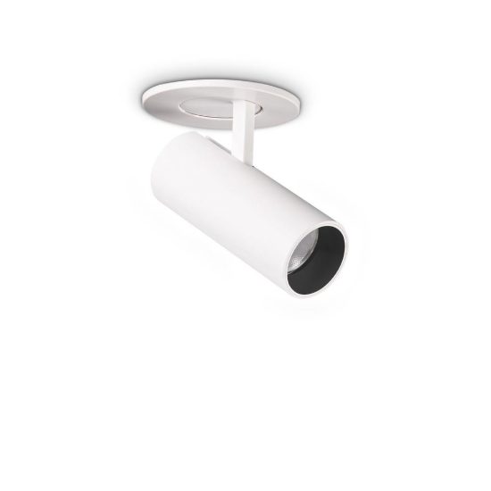 Ideal lux nova faretto da incasso per cartongesso orientabile led 6w 3000k foro 5,5cm rotondo bianco