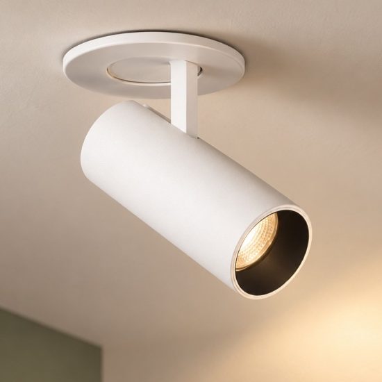 Ideal lux nova faretto da incasso per cartongesso orientabile led 6w 4000k foro 5,5cm rotondo bianco