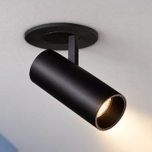 Ideal lux nova faretto da incasso per cartongesso orientabile led 6w 3000k foro 5,5cm rotondo nero