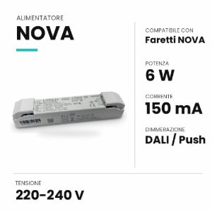 Ideal lux nova alimentatore dimmerabile dali push 6w 150ma per faretti da incasso