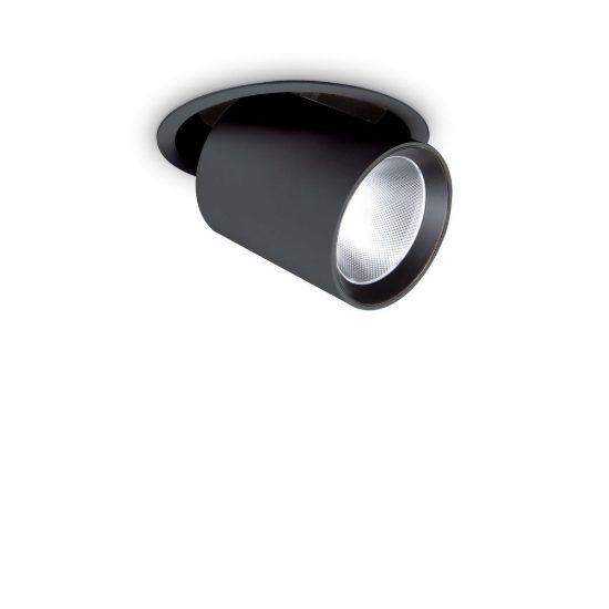 Ideal lux nova faretto da incasso per cartongesso orientabile led 20w 3000k foro 14cm rotondo nero
