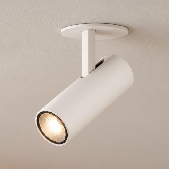 Ideal lux play faretto da incasso per cartongesso orientabile 13w 3000k foro 4,5cm cilindrico bianco