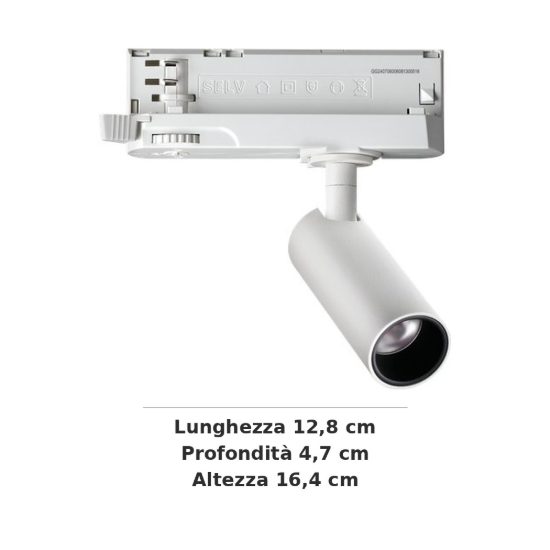 Ideal lux play faretto per binario trifase orientabile led 7w 3000k cilindrico moderno bianco