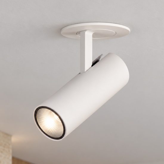 Ideal lux play faretto da incasso per cartongesso orientabile 7w 4000k foro 4,5cm cilindrico bianco