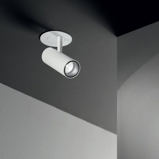 Ideal lux play faretto da incasso per cartongesso orientabile 7w 4000k foro 4,5cm cilindrico bianco