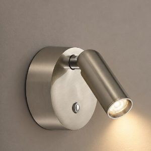 Ideal lux bean applique da comodino ricaricabile con faretto led 3w 3000k base tonda nichel
