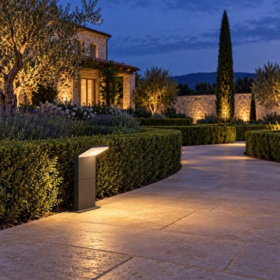 Ideal lux style paletto da esterno giardino con sensore led 8,5w 3000k 30cm rettangolare antracite
