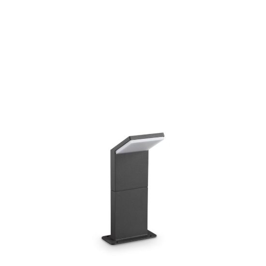 Ideal lux style paletto da esterno giardino con sensore led 8,5w 3000k 30cm rettangolare antracite