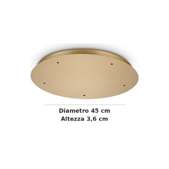 Ideal lux rosone tondo a 5 fori 45cm ottone